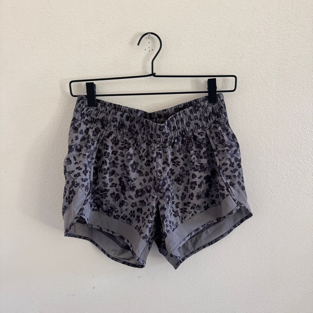 Athleta Leopard Print Racer Run Mesh Shorts Size XS